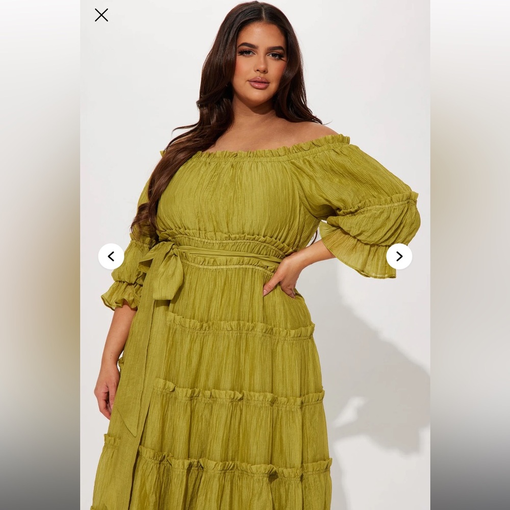 Chartreuse Strapless Dress - Picture 2 of 3
